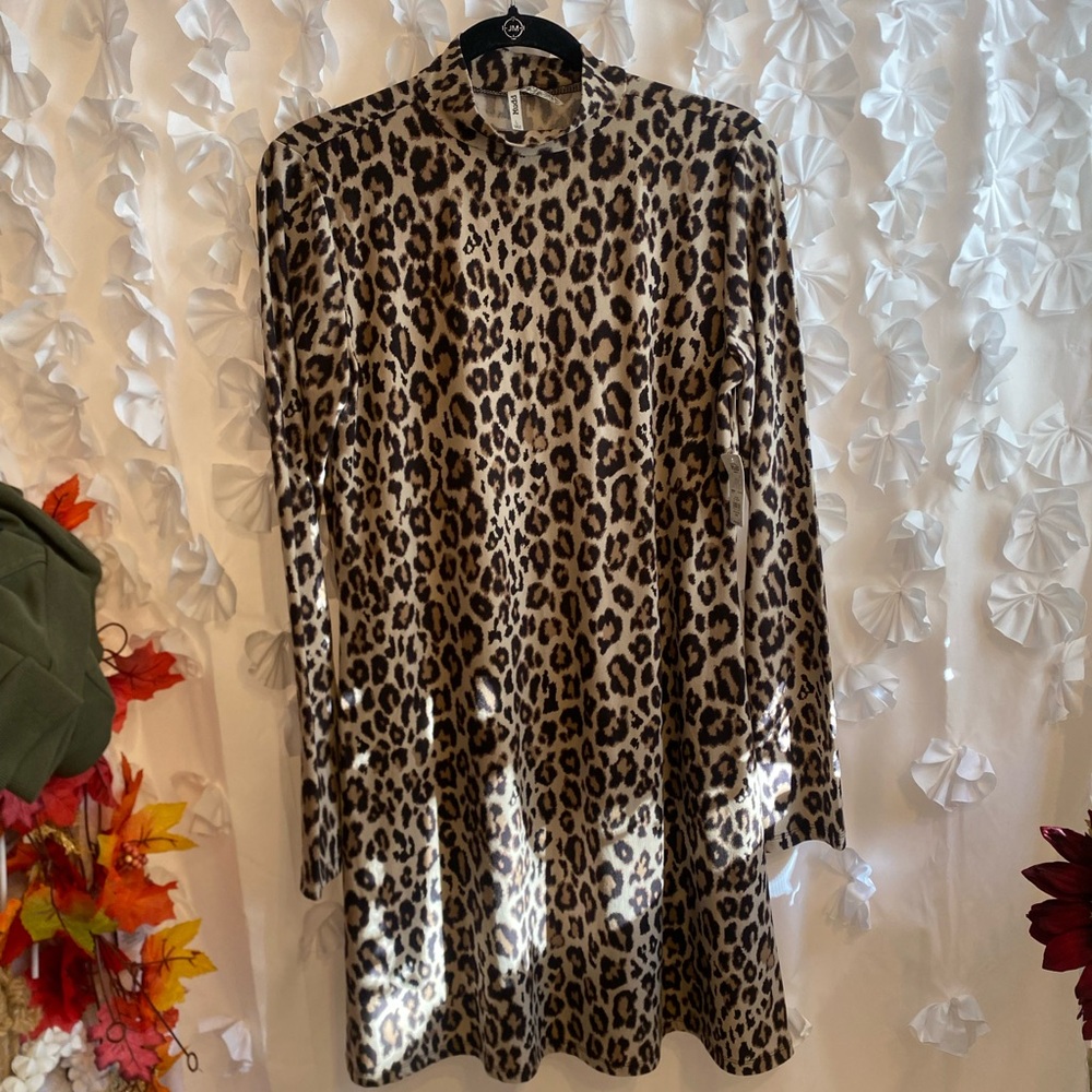 Mudd Leopard sueded flare dress.